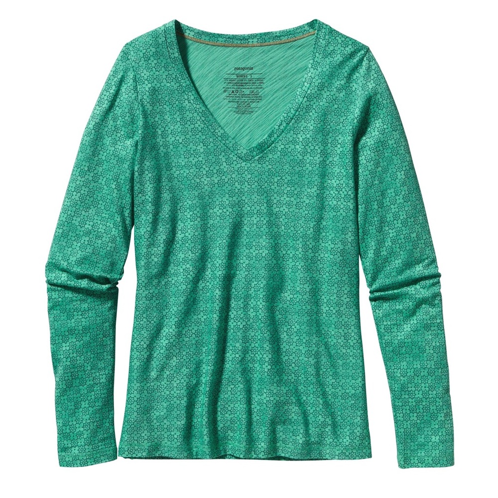VGUC Patagonia Women’s Aqua Stone Long-Sleeved Necessity V-Neck Top size S